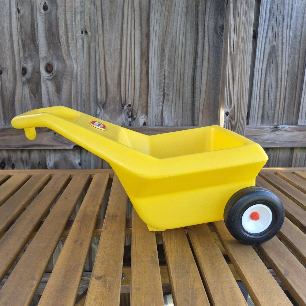 Vintage Little Tikes Child Size Green Ride‎ On Tractor + Yellow Trailer RARE